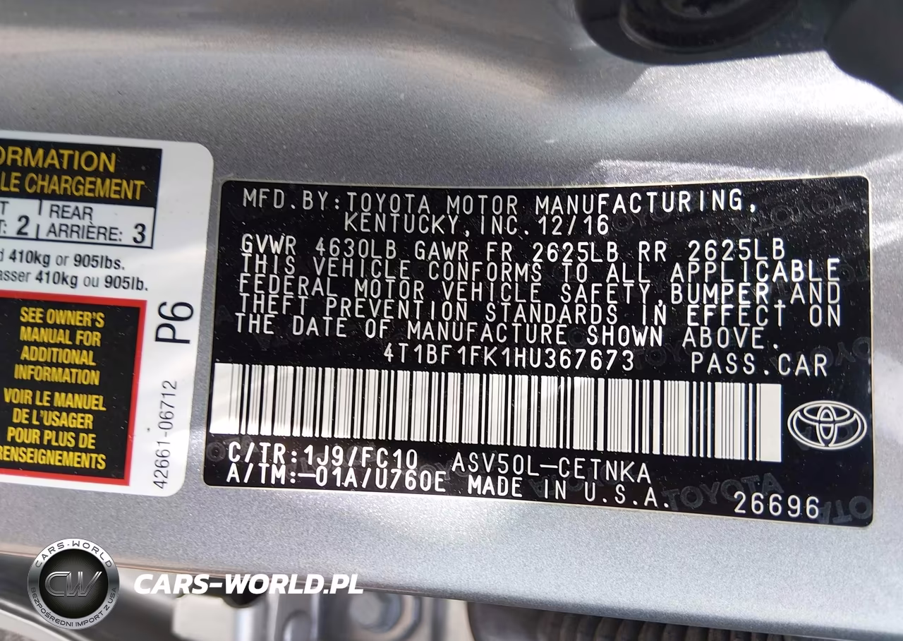 2017 Toyota Camry Le VIN:4T1BF1FK1HU367673 - 9
