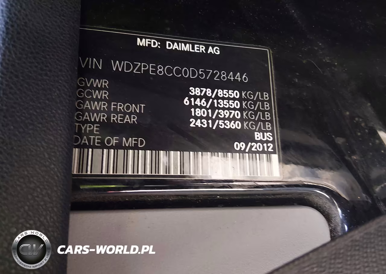2013 Mercedes-Benz Sprinter 2500 High Roof VIN:WDZPE8CC0D5728446 - 9