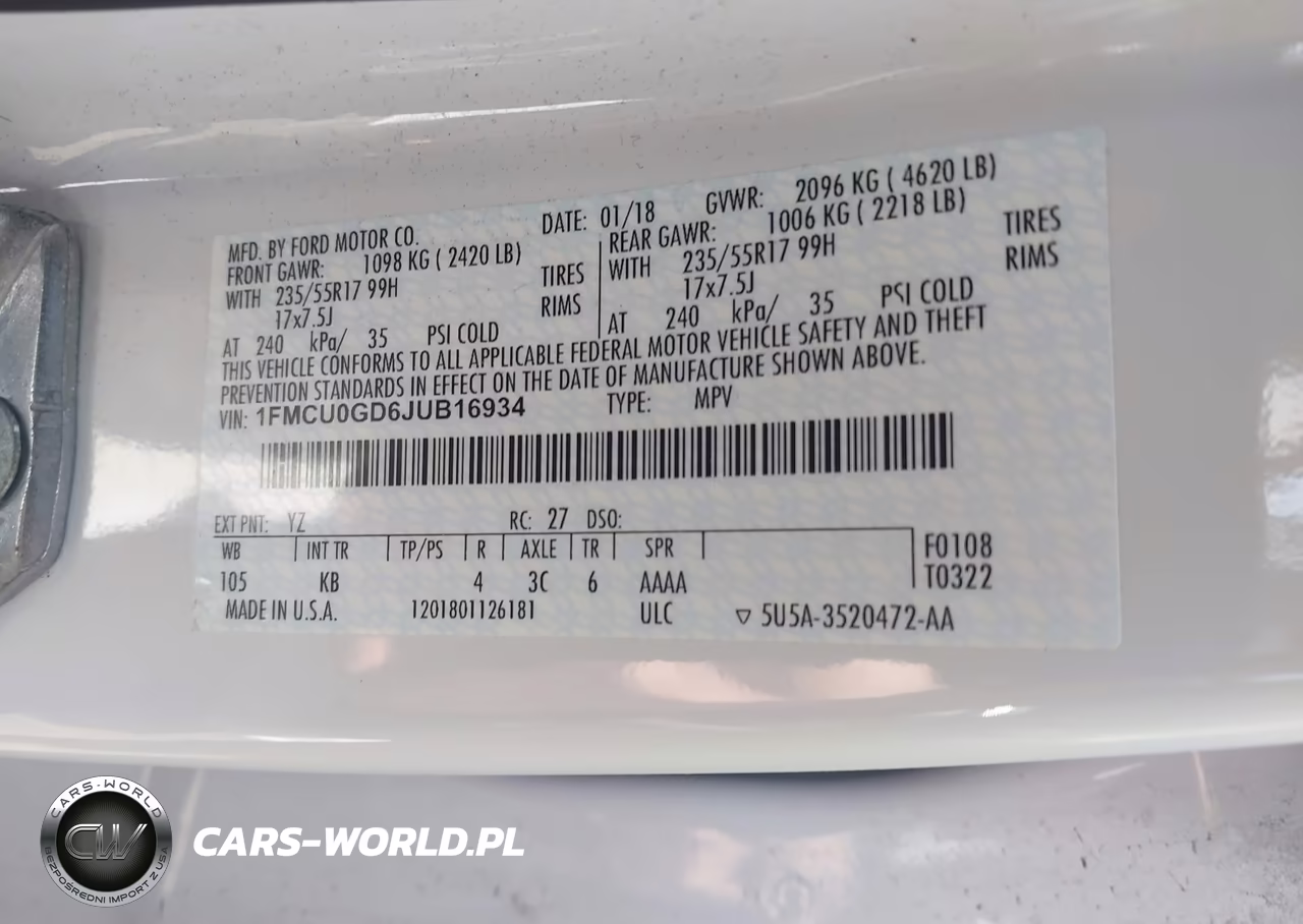 2018 Ford Escape Se VIN:1FMCU0GD6JUB16934 - 9