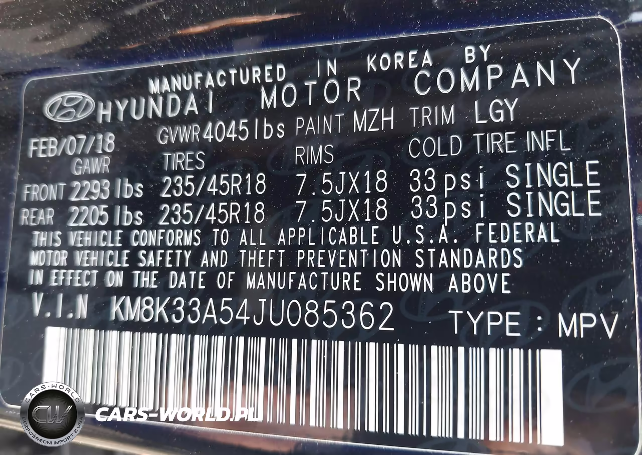 2018 Hyundai Kona Limited VIN:KM8K33A54JU085362 - 9