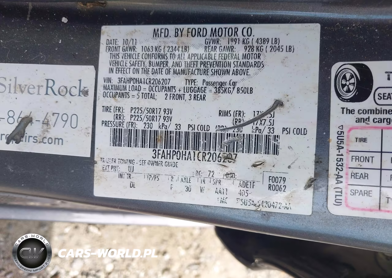 2012 Ford Fusion Se VIN:3FAHP0HA1CR206207 - 9