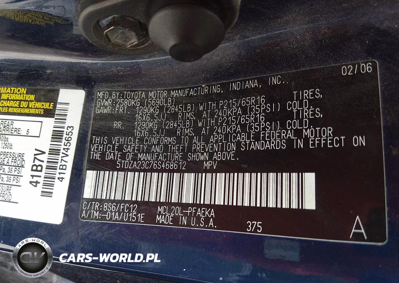 2006 Toyota Sienna Le VIN:5TDZA23C76S468612 - 9