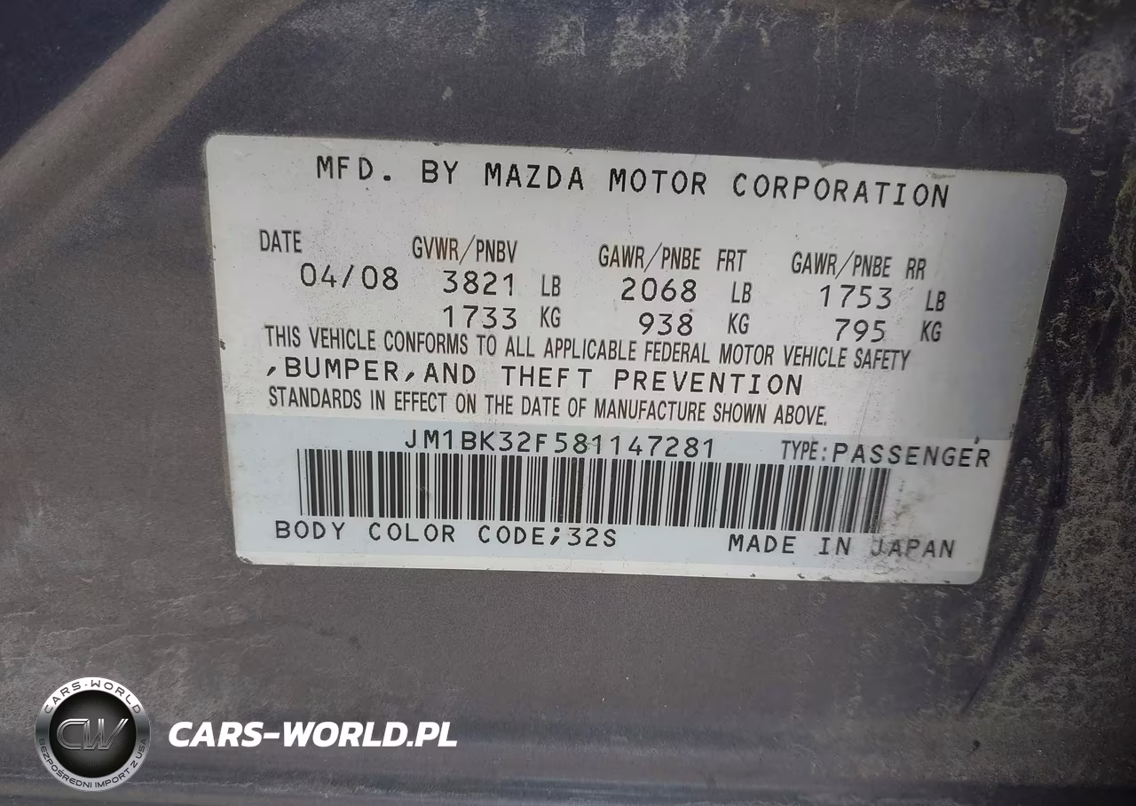 2008 Mazda Mazda3 I Touring Value VIN:JM1BK32F581147281 - 9