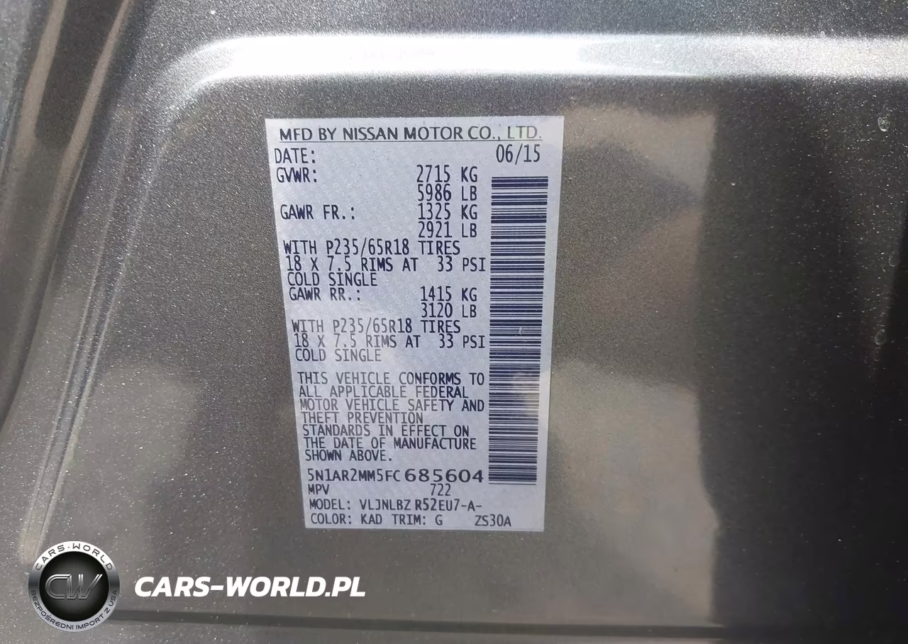 2015 Nissan Pathfinder S VIN:5N1AR2MM5FC685604 - 9