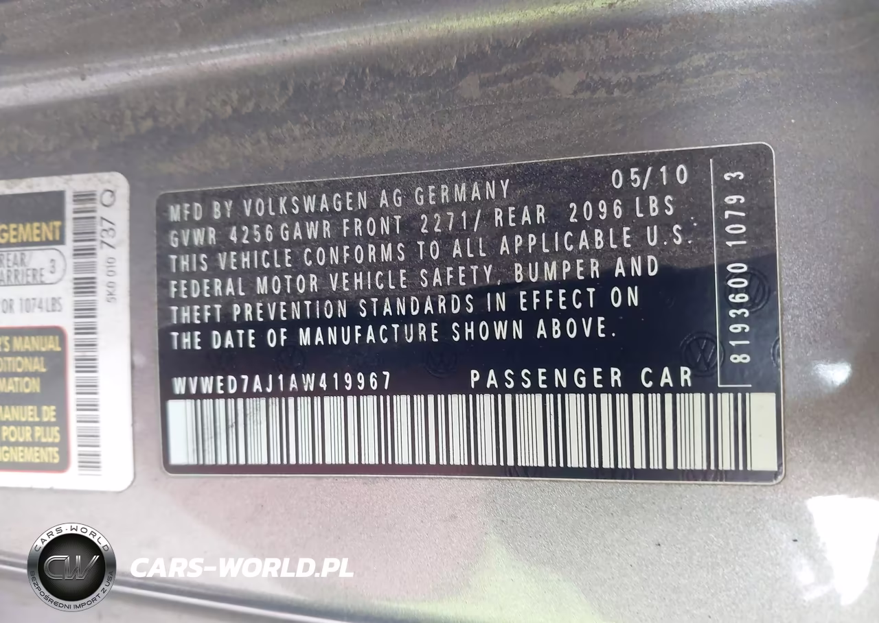 2010 Volkswagen Gti 2-Door VIN:WVWED7AJ1AW419967 - 9