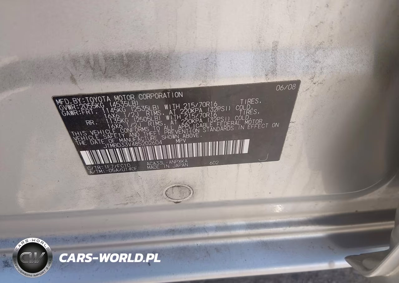 2008 Toyota Rav4 VIN:JTMBD33V485202604 - 9