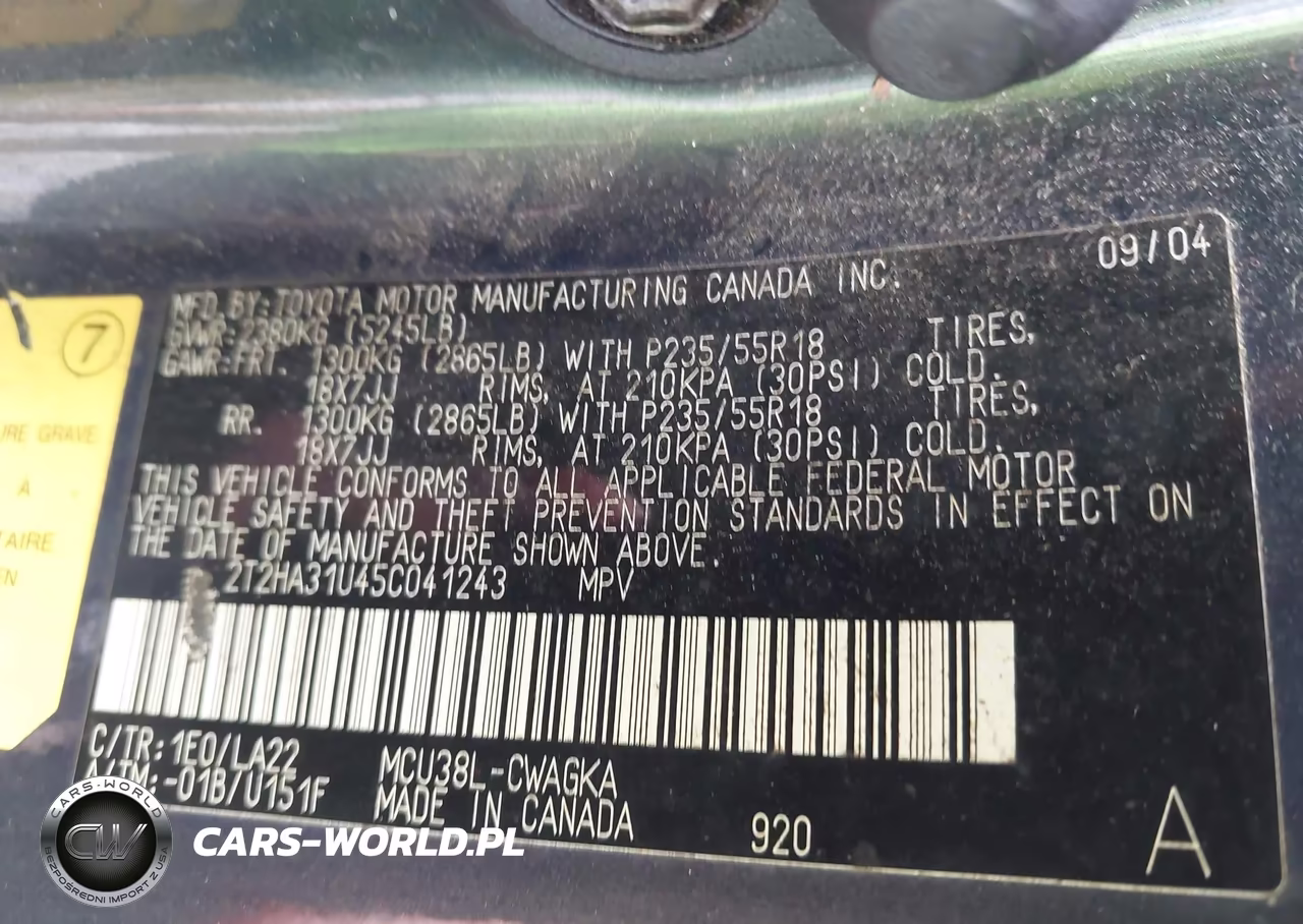 2005 Lexus Rx 330 VIN:2T2HA31U45C041243 - 9