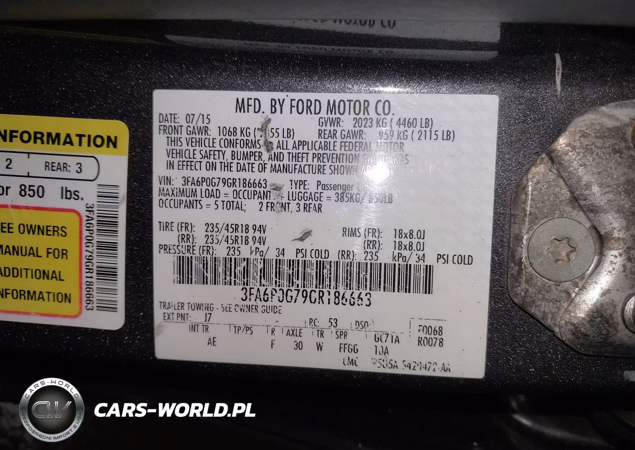 2016 Ford Fusion S VIN:3FA6P0G79GR186663 - 9