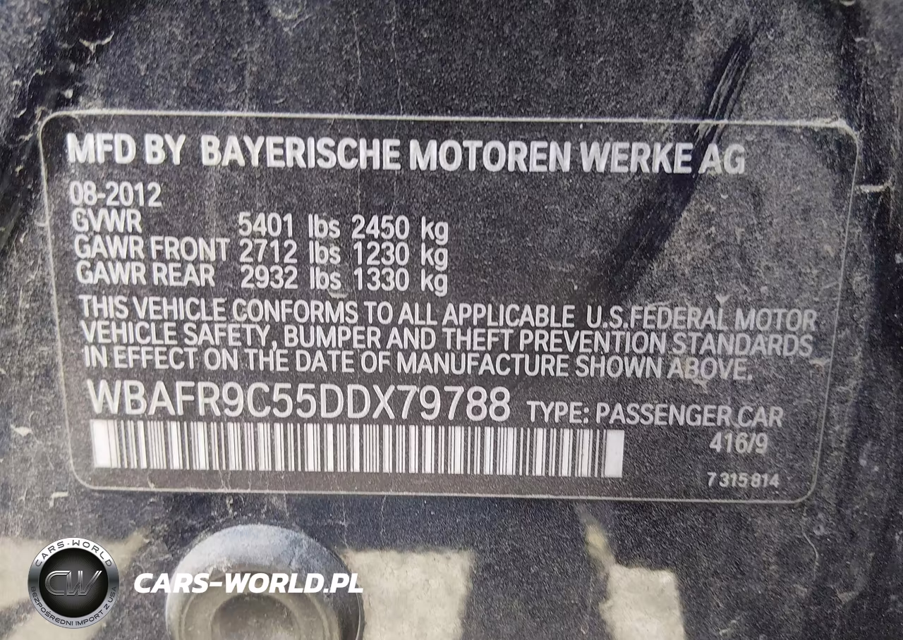 2013 BMW 550I VIN:WBAFR9C55DDX79788 - 9