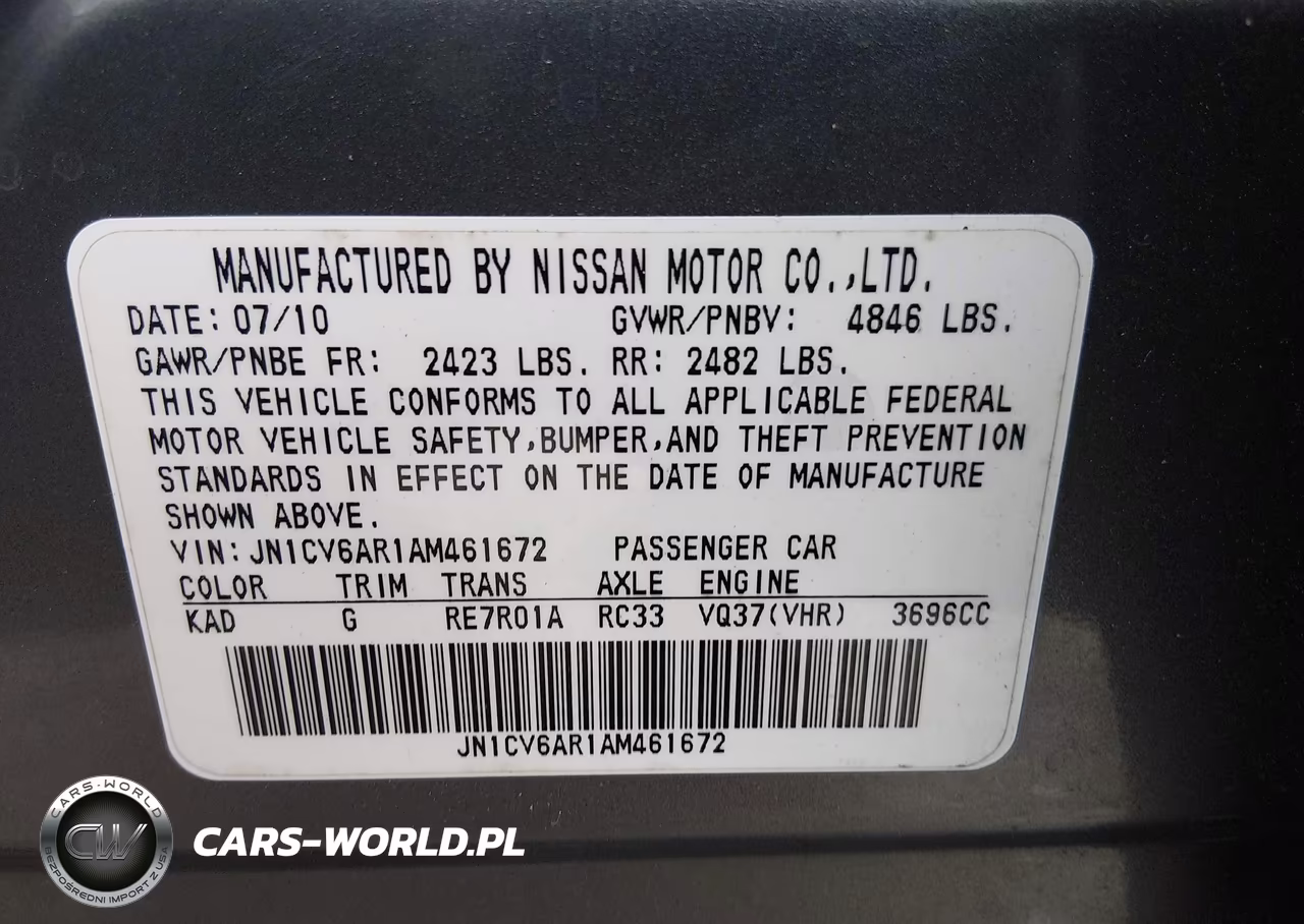 2010 Infiniti G37X VIN:JN1CV6AR1AM461672 - 9