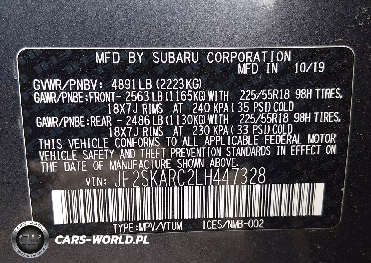 2020 Subaru Forester Sport VIN:JF2SKARC2LH447328 - 9