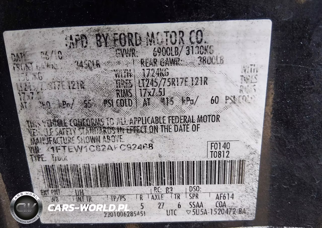 2010 Ford F-150 Fx2 Sport-Xl-Xlt VIN:1FTEW1C82AFC92468 - 9