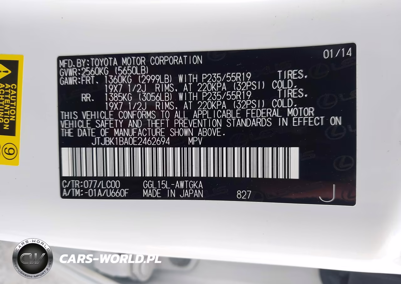 2014 Lexus Rx 350 VIN:JTJBK1BA0E2462694 - 9