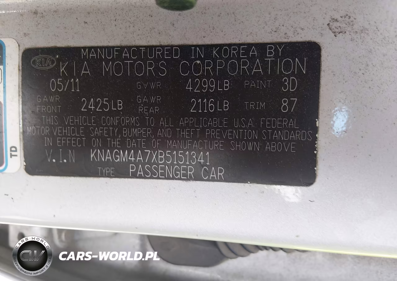 2011 Kia Optima Lx VIN:KNAGM4A7XB5151341 - 9