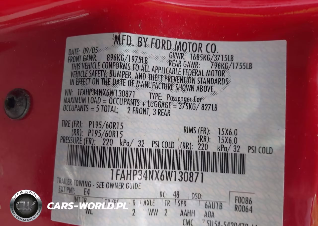 2006 Ford Focus Zx4 VIN:1FAHP34NX6W130871 - 9