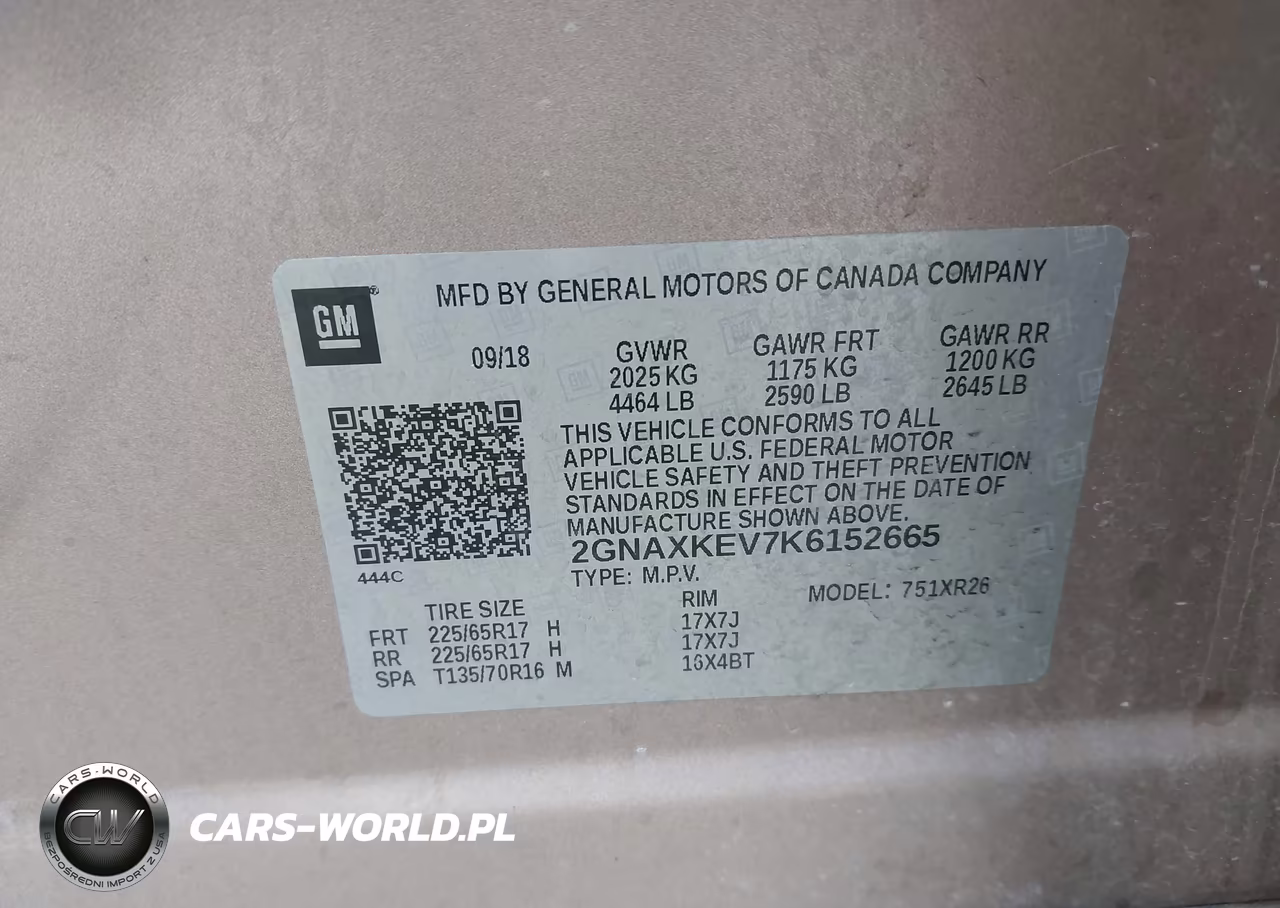 2019 Chevrolet Equinox Lt VIN:2GNAXKEV7K6152665 - 9
