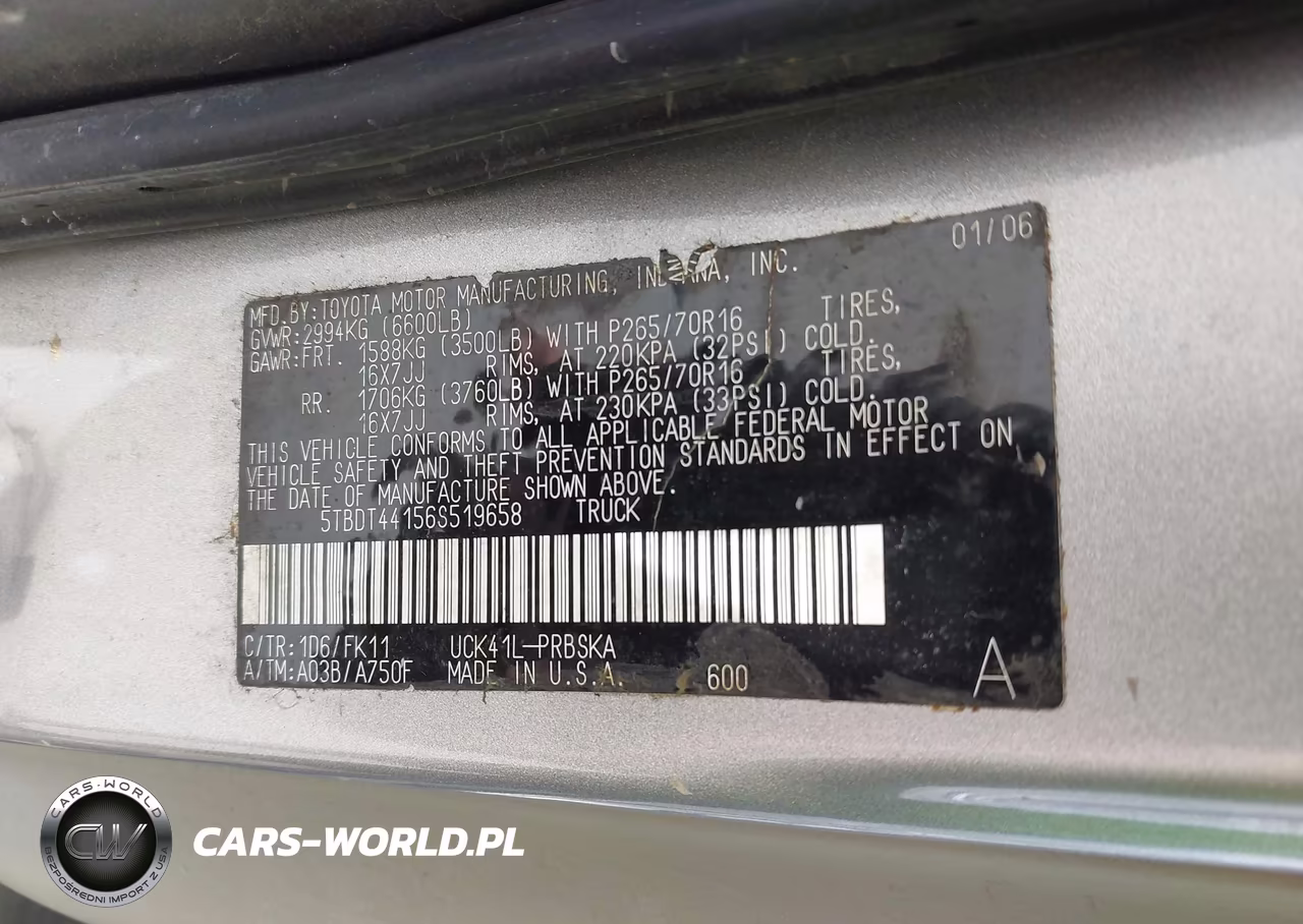 2006 Toyota Tundra Sr5 V8 VIN:5TBDT44156S519658 - 9