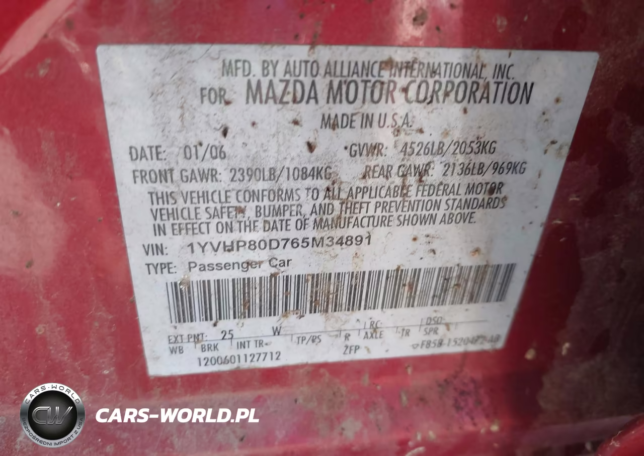 2006 Mazda Mazda6 S Grand Touring VIN:1YVHP80D765M34891 - 9