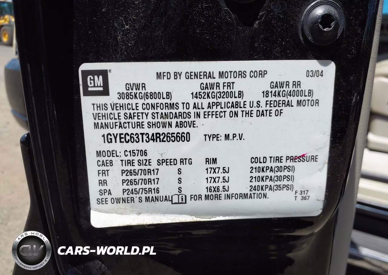 2004 Cadillac Escalade Standard VIN:1GYEC63T34R265660 - 9