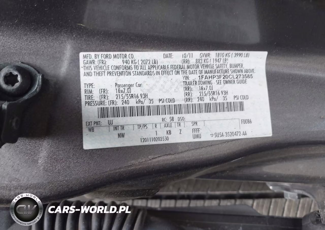 2012 Ford Focus Se VIN:1FAHP3F20CL273585 - 9