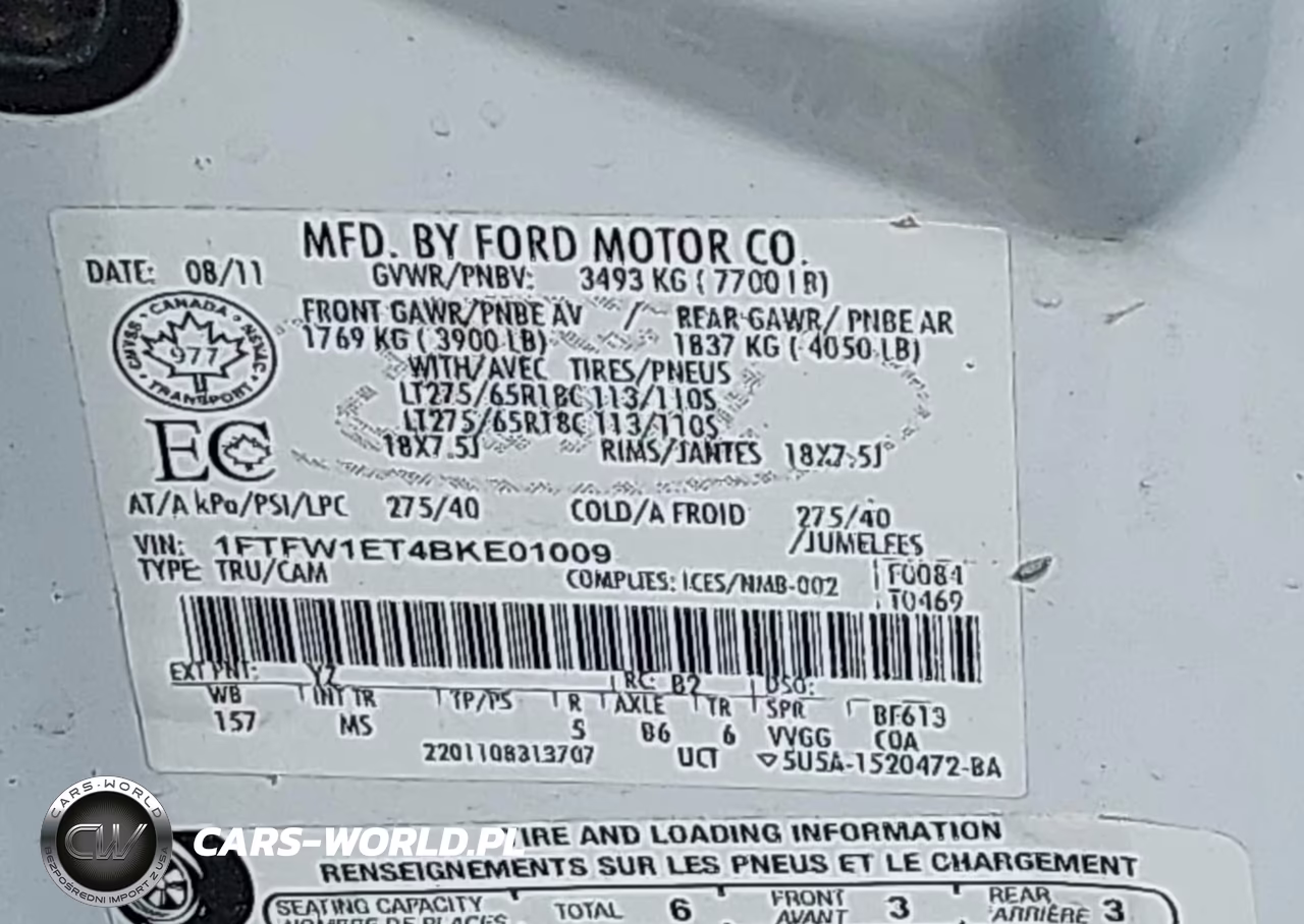 2011 Ford F-150 Xlt VIN:1FTFW1ET4BKE01009 - 9