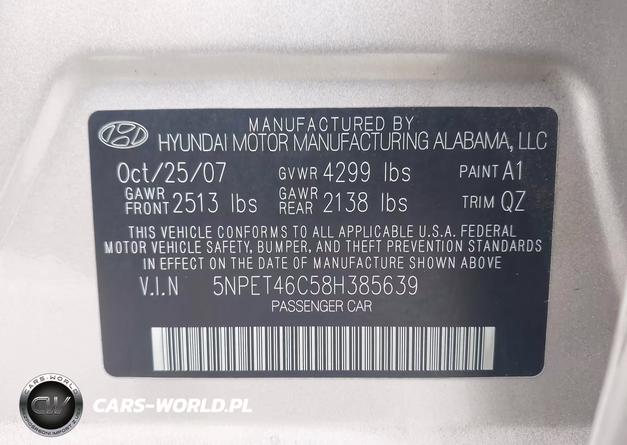 2008 Hyundai Sonata Gls VIN:5NPET46C58H385639 - 9
