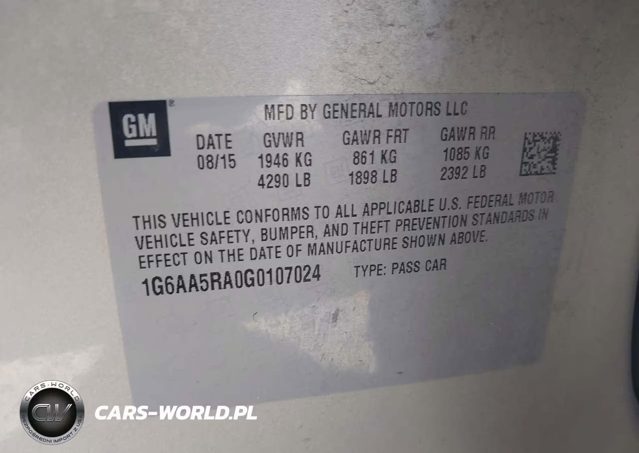 2016 Cadillac Ats Standard VIN:1G6AA5RA0G0107024 - 9
