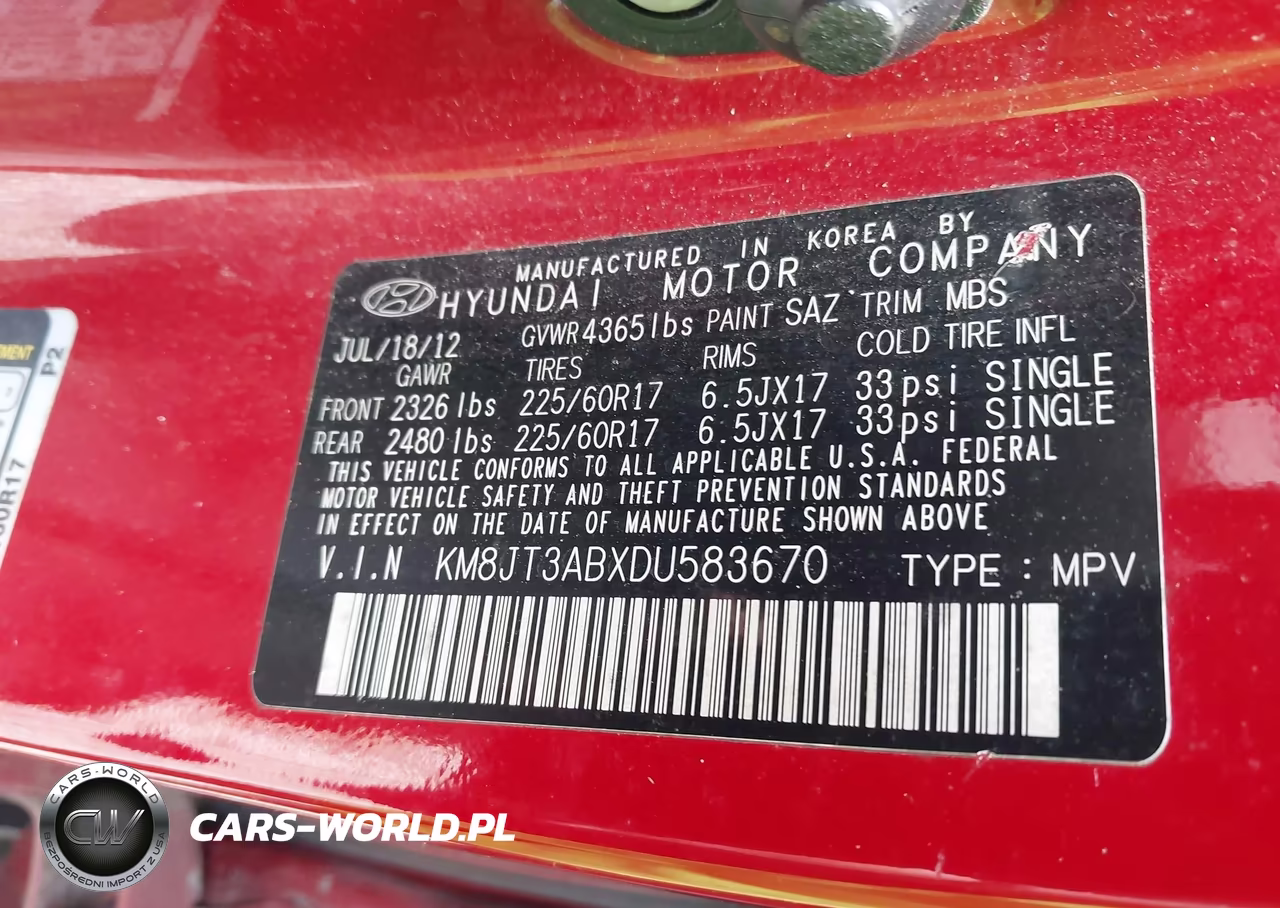 2013 Hyundai Tucson Gl VIN:KM8JT3ABXDU583670 - 9