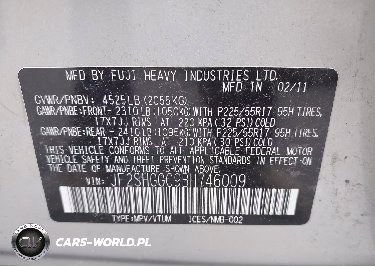2011 Subaru Forester 2.5Xt Touring VIN:JF2SHGGC9BH746009 - 9