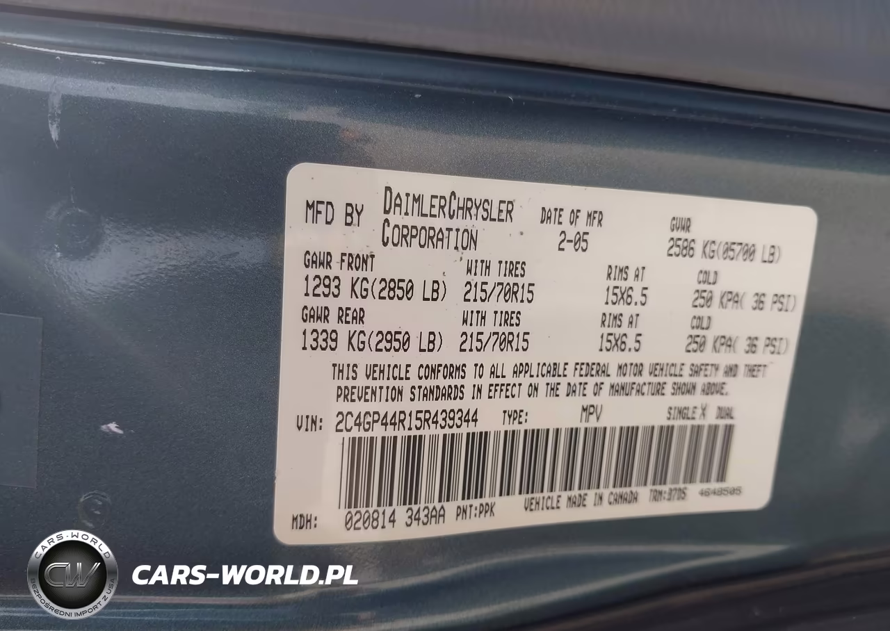 2005 Chrysler Town & Country Lx VIN:2C4GP44R15R439344 - 9