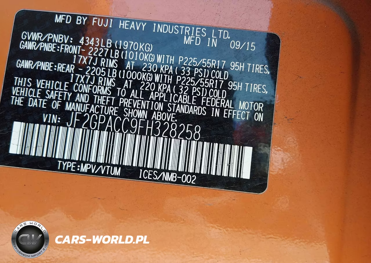 2015 Subaru Xv Crosstrek 2.0I Premium VIN:JF2GPACC9FH328258 - 9
