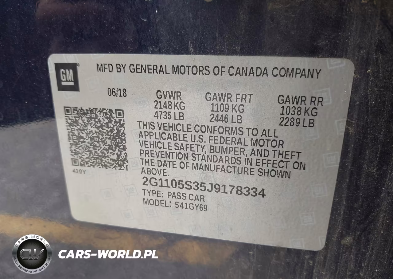 2018 Chevrolet Impala 1Lt VIN:2G1105S35J9178334 - 9