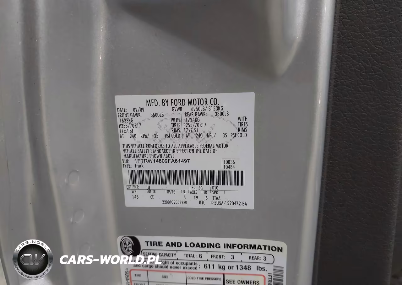 2009 Ford F-150 Xl-Xlt VIN:1FTRW14809FA61497 - 9