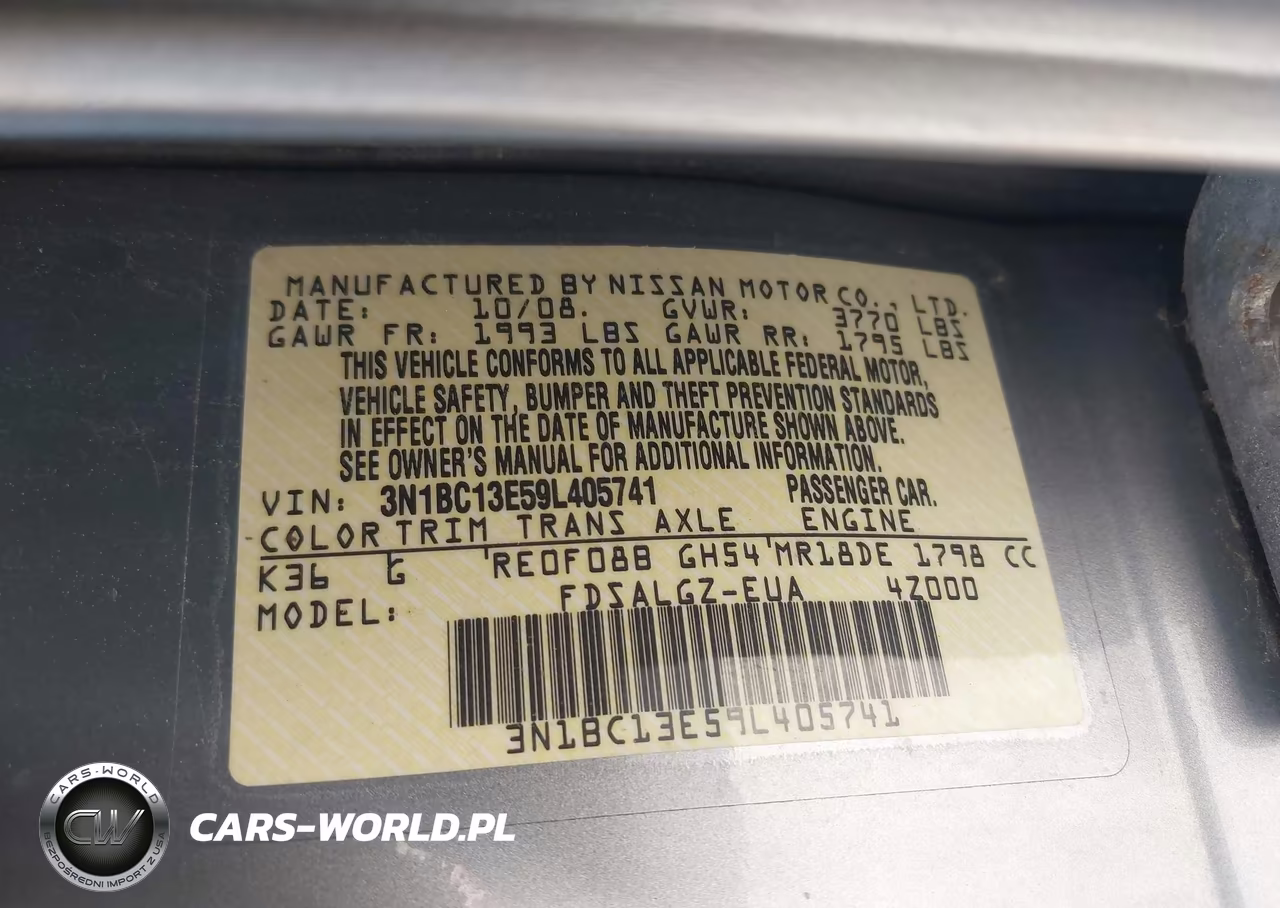 2009 Nissan Versa 1.8Sl VIN:3N1BC13E59L405741 - 9