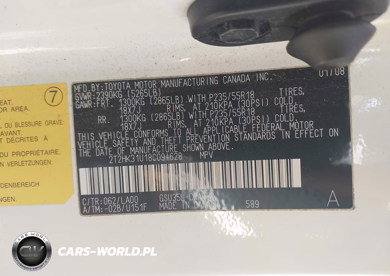 2008 Lexus Rx 350 VIN:2T2HK31U18C094628 - 9