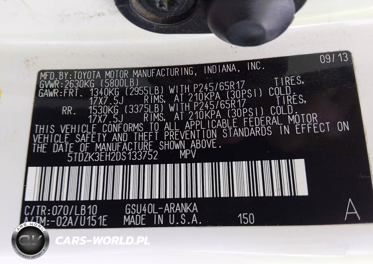 2013 Toyota Highlander Se V6 VIN:5TDZK3EH2DS133752 - 9