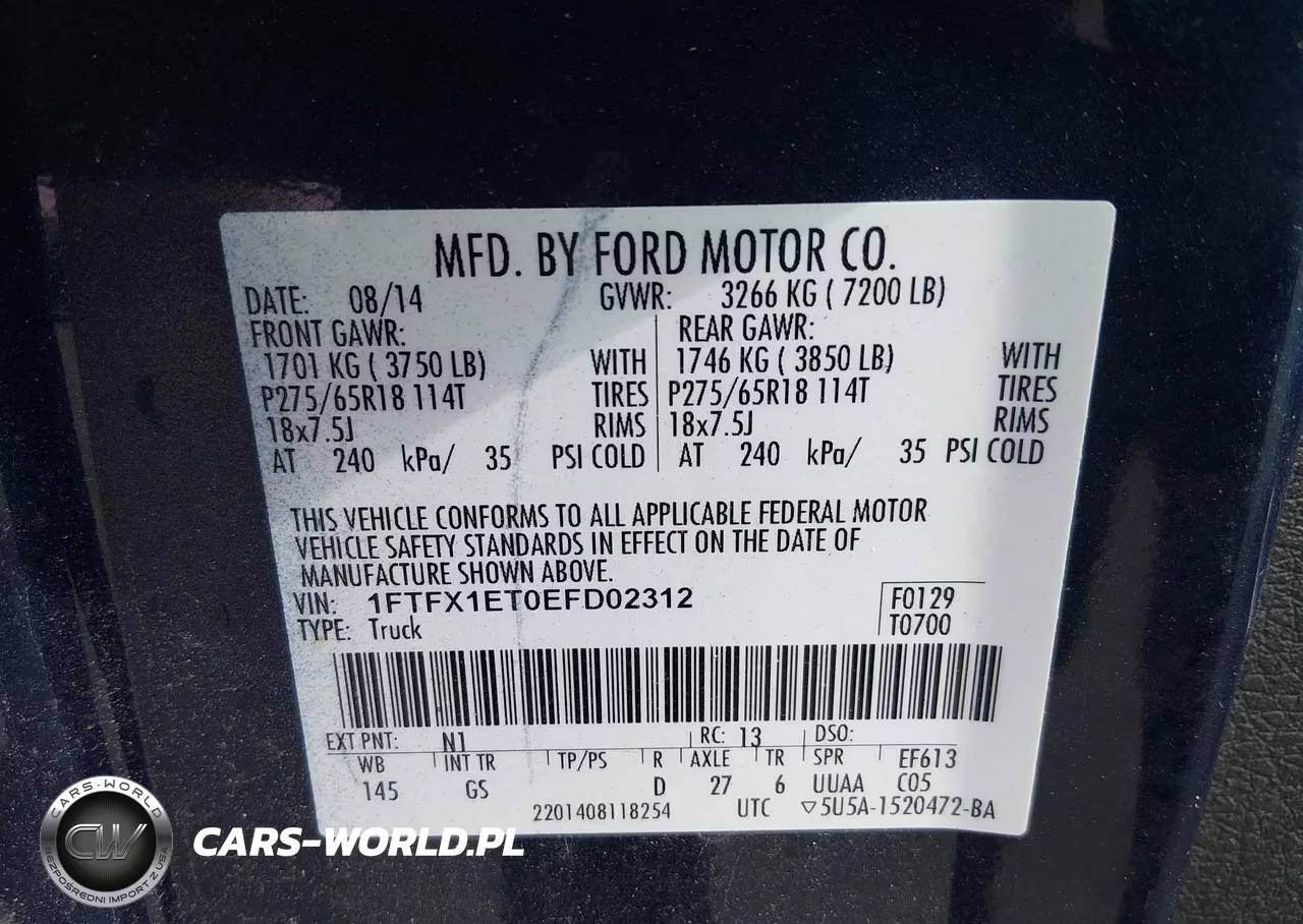 2014 Ford F-150 Xlt VIN:1FTFX1ET0EFD02312 - 9