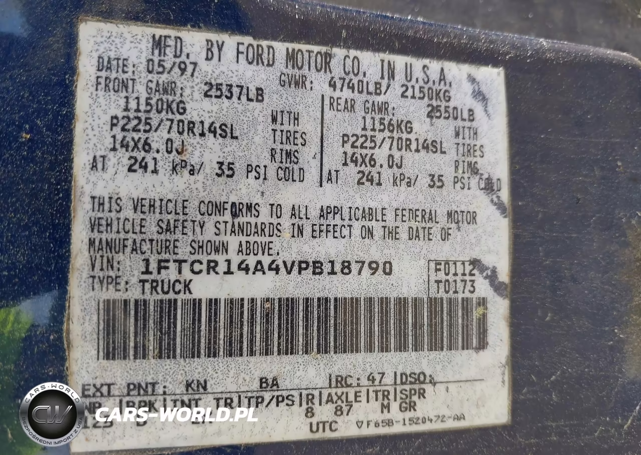 1997 Ford Ranger Xl-Xlt VIN:1FTCR14A4VPB18790 - 9