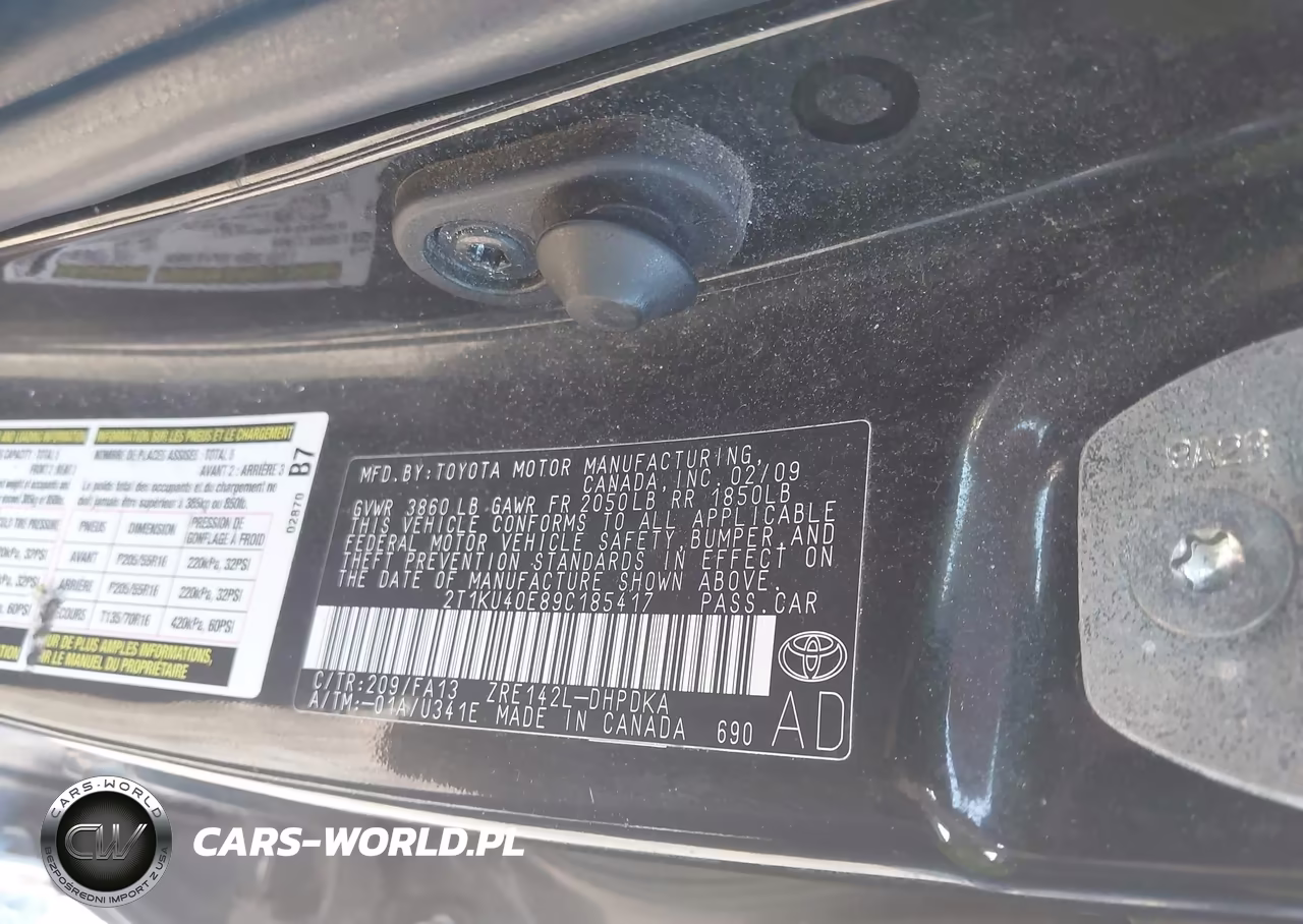 2009 Toyota Matrix VIN:2T1KU40E89C185417 - 9