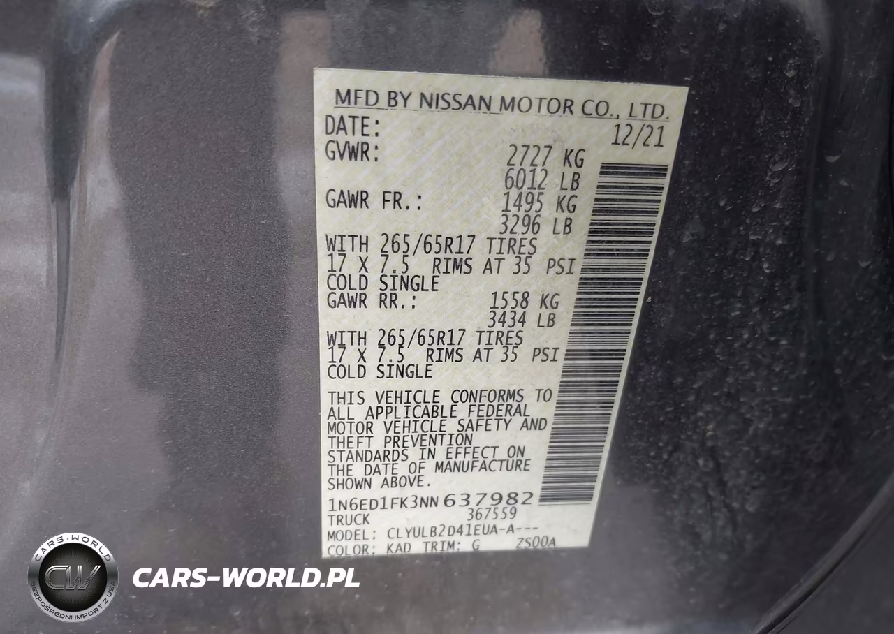 2022 Nissan Frontier Long Bed Sv 4X4 VIN:1N6ED1FK3NN637982 - 9