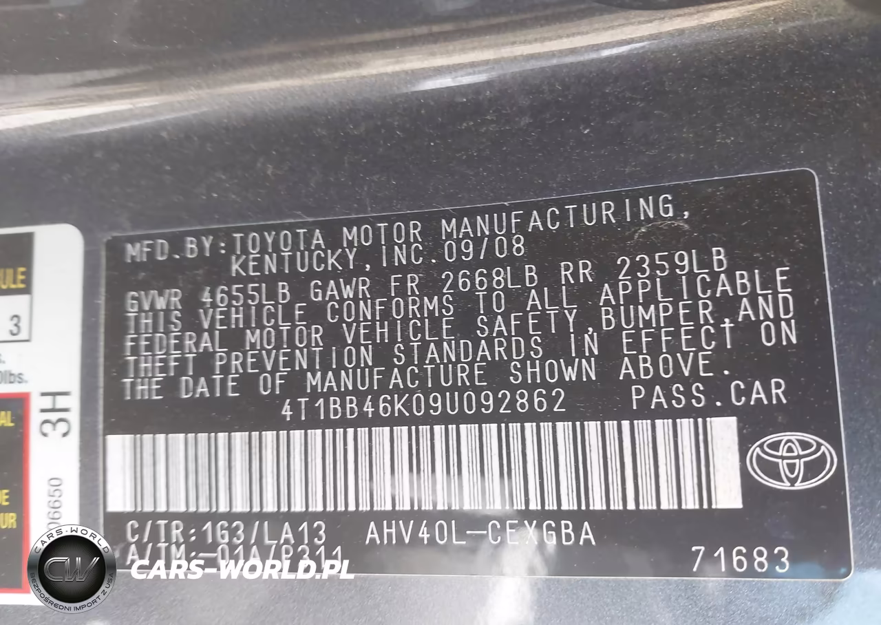 2009 Toyota Camry Hybrid VIN:4T1BB46K09U092862 - 9