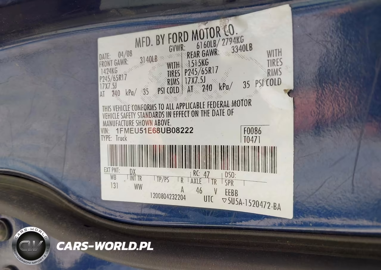 2008 Ford Explorer Sport Trac Xlt VIN:1FMEU51E68UB08222 - 9