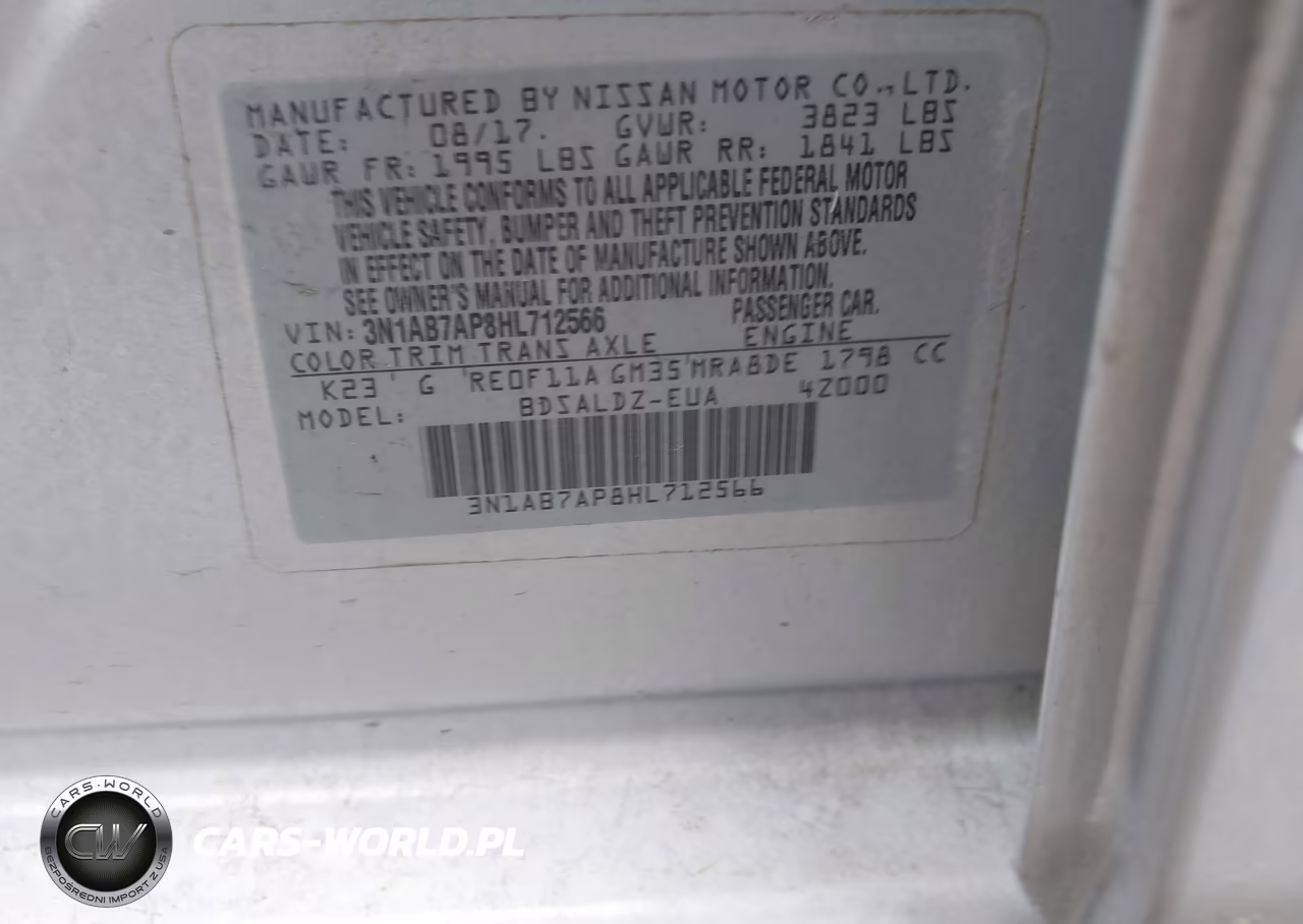 2017 Nissan Sentra Sv VIN:3N1AB7AP8HL712566 - 9