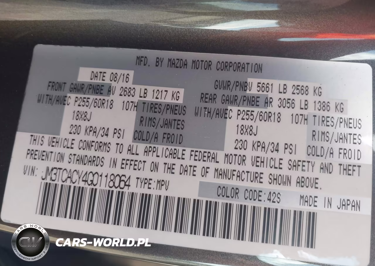 2016 Mazda Cx-9 Touring VIN:JM3TCACY4G0118064 - 9
