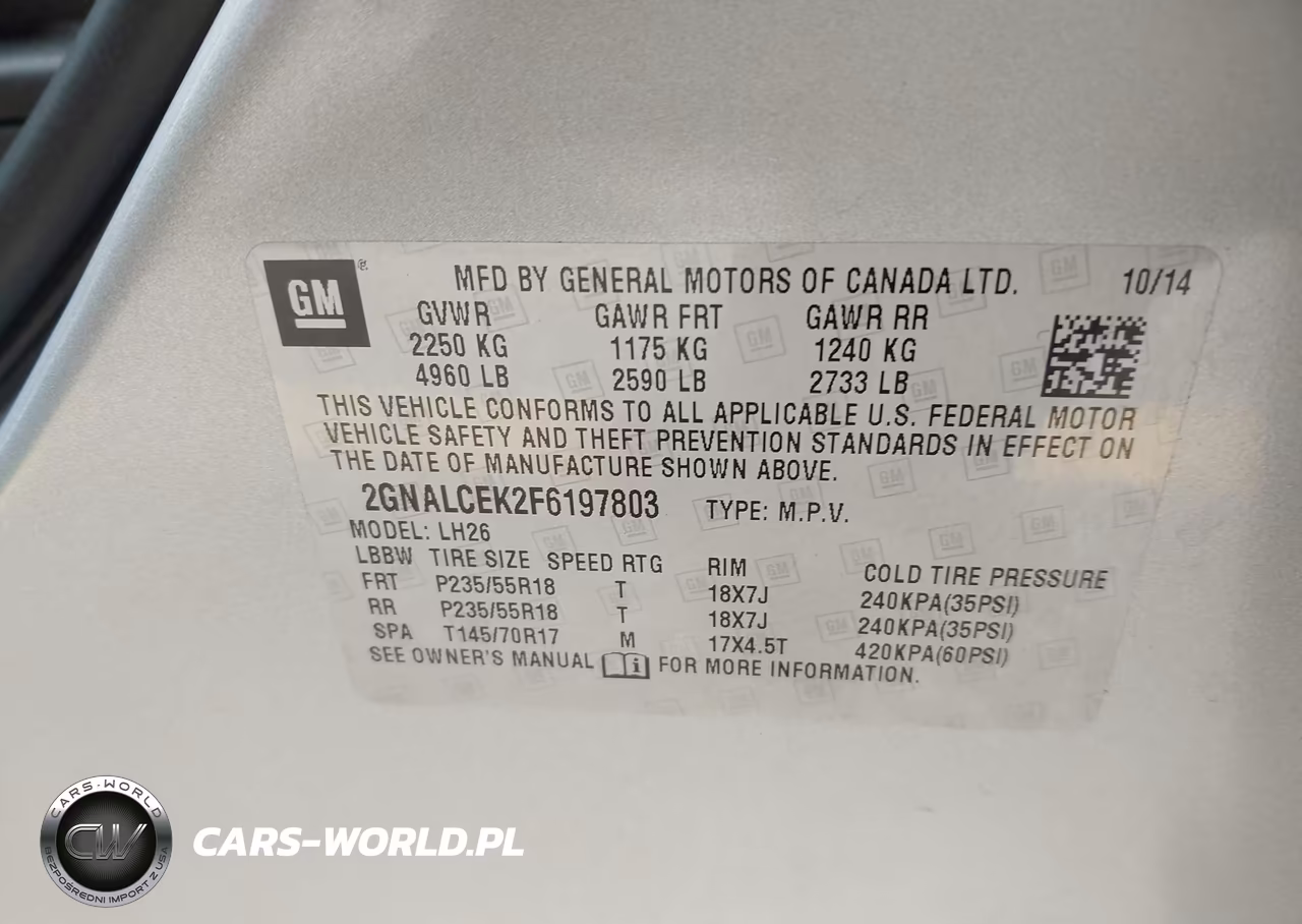 2015 Chevrolet Equinox Lt VIN:2GNALCEK2F6197803 - 9