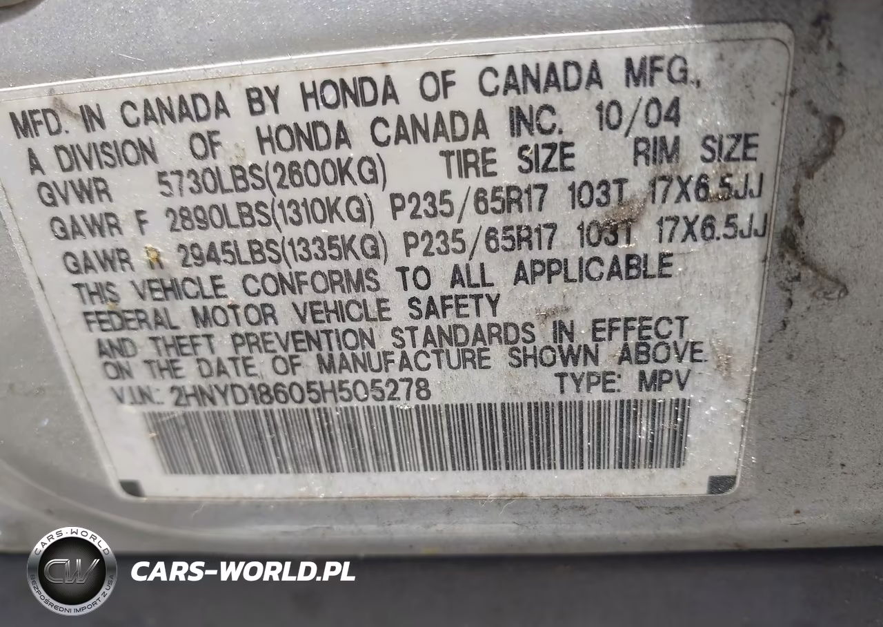 2005 Acura Mdx VIN:2HNYD18605H505278 - 9