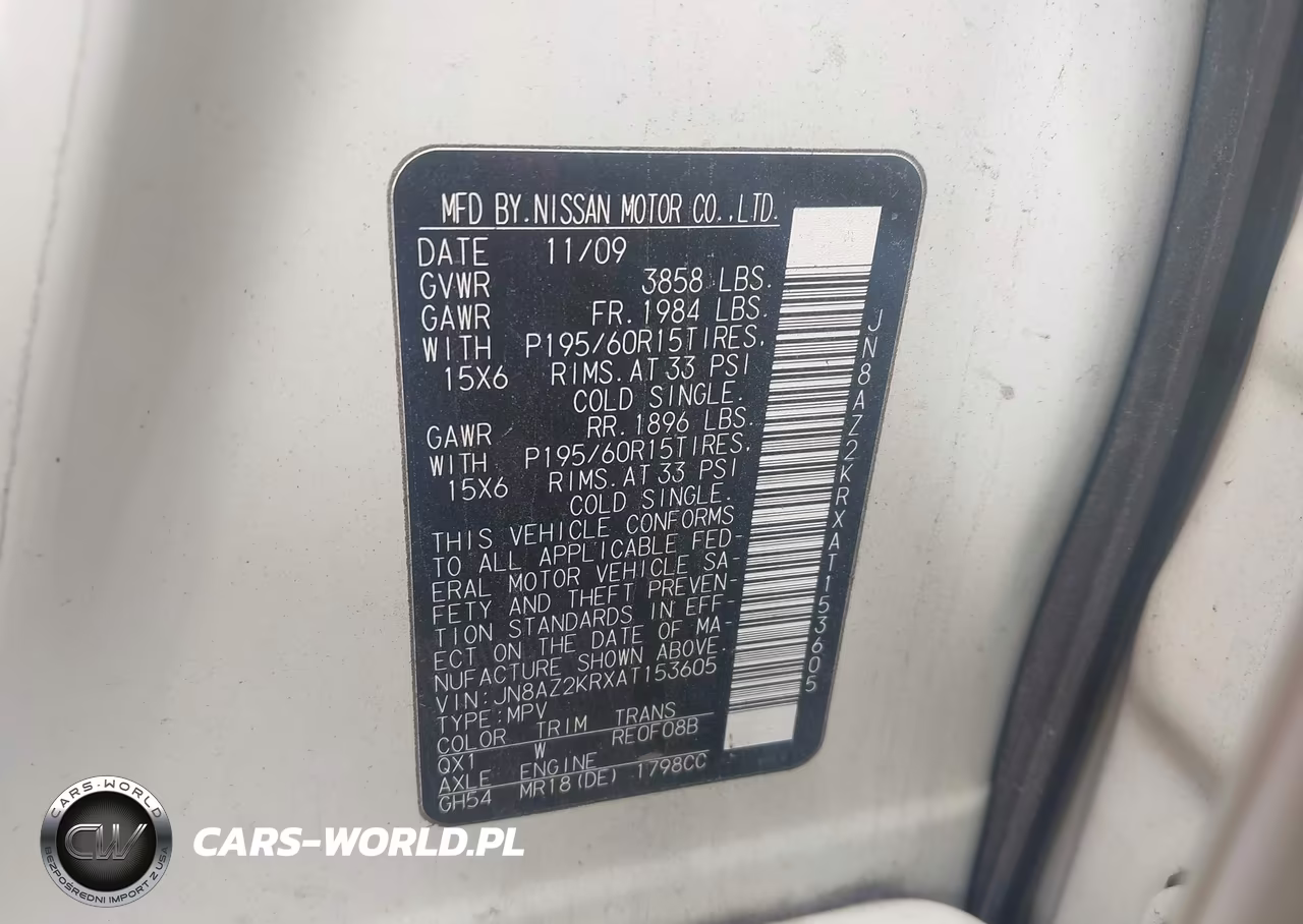 2010 Nissan Cube 1.8S VIN:JN8AZ2KRXAT153605 - 9