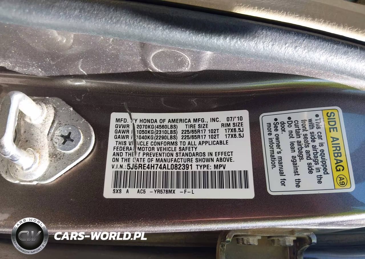 2010 Honda Cr-V Ex-L VIN:5J6RE4H74AL082391 - 9