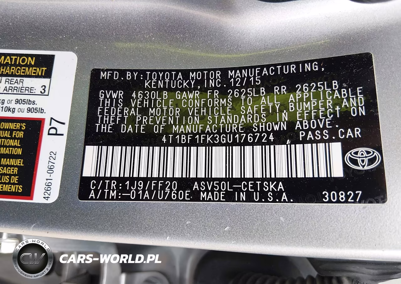 2016 Toyota Camry Se VIN:4T1BF1FK3GU176724 - 9