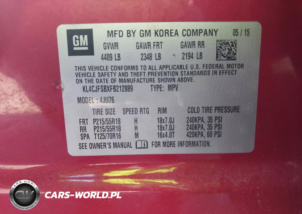 2015 Buick Encore Convenience VIN:KL4CJFSBXFB212889 - 9